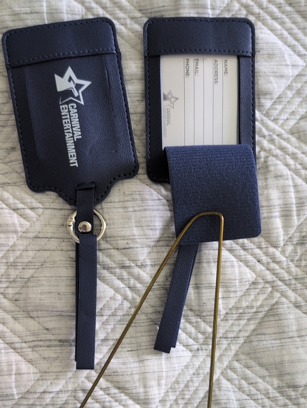 Navy Luggage Tag - Carnival Entertainment